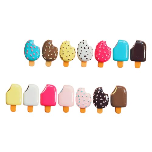 minkissy 14 Stück Realistische Resin Dekorationen Kawaii Schokoladen Popsicle Charms für DIY Handyhüllen Party Dekorationen und Bastelprojekte von minkissy