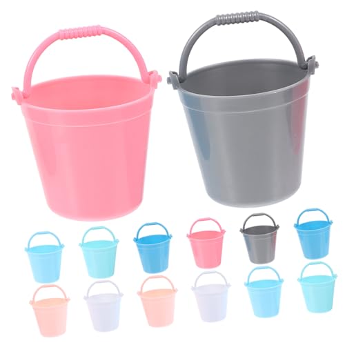 minkissy 14 Stück Teiliges Mini Wasser Eimer für Bunte Miniatur Garten Wassereimer Strapazierfähiges Kunststoff als Deko und Strandspielzeug für Mädchen und Jungen von minkissy