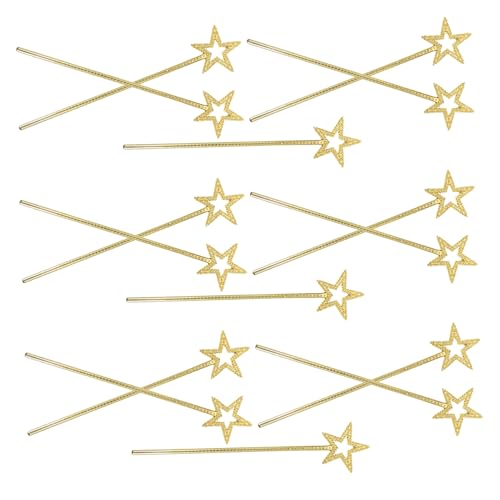 minkissy 15 Stück Kinderstab Kindertag Requisitenstab Festivalstab Mädchen Feenstab Kinderfeenstab Sternstab Sternfeenstäbe Zauberstab Mit Stern Kinderstab Beschichtung Golden von minkissy