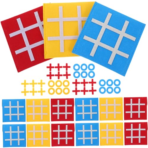 minkissy 15 Stück Mini Ticktacktoe Spielset für Teiliges Lernspiel aus Filz Interaktives Brettspiel Logischem und Problemlösungsfähigkeiten und Kinderfreundlich von minkissy