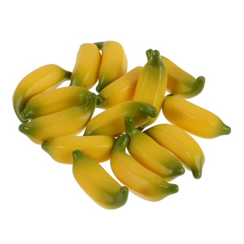 minkissy 15 Stück Miniaturisierte Bananen Deko Künstliche Früchte für Küche und Party Realistische Mini Bananen mit DIY Zubehör Interaktive Dekoration für Zuhause und Sammler von minkissy