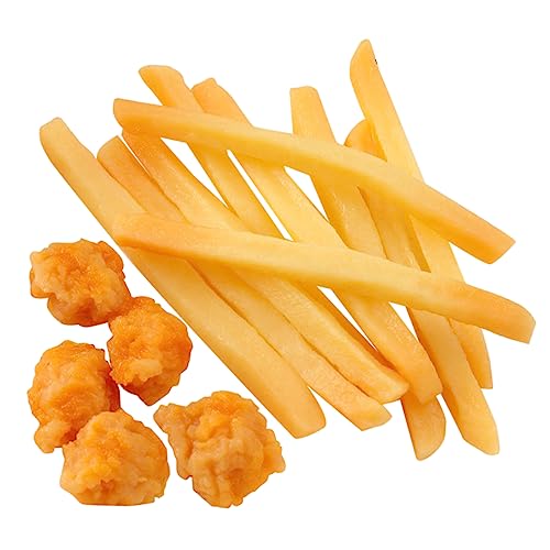 minkissy 15 Stück Teiliges Fast Food mit Realistischen Pommes Frites und Gefälschten Chicken aus Langlebigem PVC Detailgetreues Küchenzubehör für Kleinkinder zum Rollenspiel und von minkissy