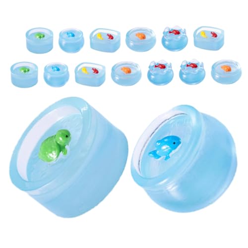 minkissy 15 Stück Teiliges Luminous Miniatur Fischbowl Ornament für Puppenhaus Dekoration Leuchtende Resin Figuren für Mikro Landschaften und Aquarienaccessoires Nachtlicht von minkissy