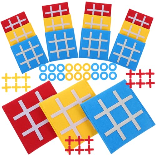 minkissy 15 Stück Teiliges Ticktacktoe Spielset aus Filz Tragbares Lernspielzeug Kognitiven Fähigkeiten Interaktives Brettspiel für Familienfeiern und Geburtstagsgeschenke von minkissy