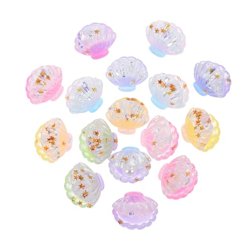 minkissy 16 Stück Miniatur mit Perle Teiliges Leuchtende Harzornamente für DIY Bastelprojekte Geeignet für Aquarien und Partys von minkissy