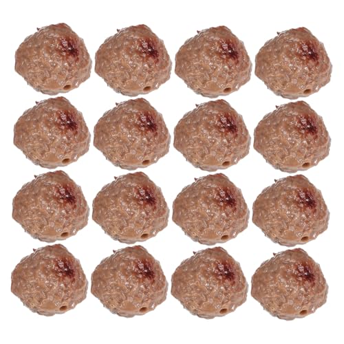 minkissy 16 Stück Simulierte Lebensmittelspielzeuge Künstliche Lebensmittel Zur Anzeige Mini Fleischbällchen Gefälschtes Rindfleisch Fleischbällchen Lebensmittelmodell Gefälschtes von minkissy