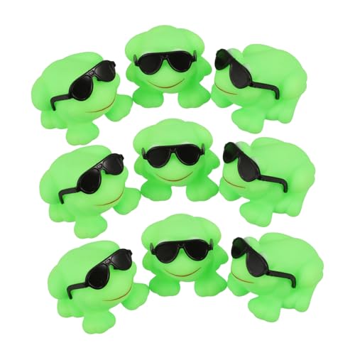 minkissy 16 Stück Teiliges Badespielzeug Grüne Mini Frosch Bade und Schwimmtiere mit Sonnenbrille Lustige Sichere Kunststoff Wasserspielzeuge für Kleinkinder Leicht Tragbar und Spaßig fürs von minkissy