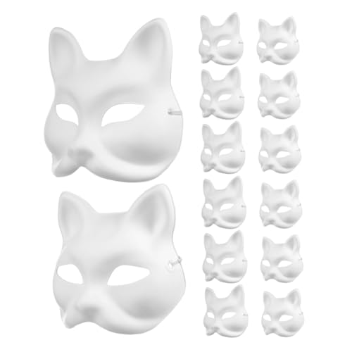 minkissy 16 Stück Teiliges Diy Papiermasken Set zum Bemalen Leere Tiermasken aus Pappmaché Katzen und Fuchsdesigns Ergonomisch Leicht Atmungsaktiv für Kunstprojekte Halloween und minkissy 16 Stück Teiliges Diy Papiermasken Set zum Bemalen Leere Tiermasken aus Pappmaché Katzen und Fuchsdesigns Ergonomisch Leicht Atmungsaktiv für Kunstprojekte Halloween und von minkissy