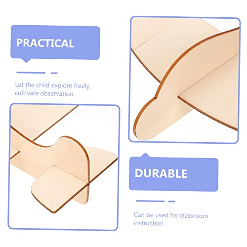minkissy 16 Stück Teiliges Holzflugzeug Puzzle Bausatz DIY Zusammenbau Modell Kreatives Lernspielzeug für Jungen und Mädchen zum Malen und Gestalten von minkissy