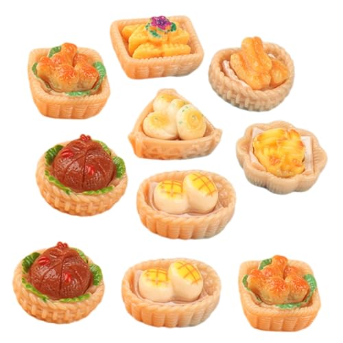 minkissy 16 Stück Teiliges Miniatur Puppenhaus Essen aus Harz Realistische Food Modelle DIY Lebensmittel Dekoration für Puppenhaus Küche Sammelobjekte und Zubehör von minkissy