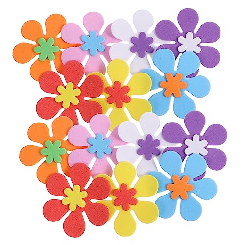 minkissy 160Stücke Eva Blütenaufkleber Selbstklebende Blumen für Bastelprojekte und Raumdekoration Bunten Farben und Lebendigen Designs Vielseitig von minkissy