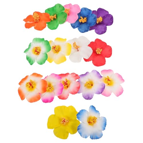 minkissy 17 Stück Teiliges Künstliche Hibiskusblüten Hawaii Blumendeko Realistisch Wetterfest Vielseitig für Strandpartys Diy Bastelprojekte und Tischdekorationen für Indoor und Outdoor von minkissy