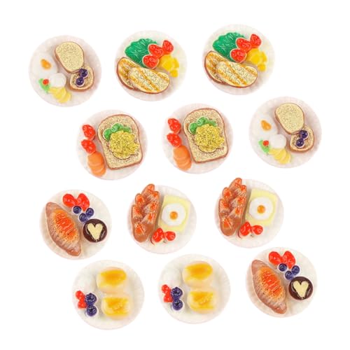 minkissy 18 Stück Teiliges Miniatur Lebensmittelmodell Realistische Puppenhaus Deko Verarbeitung Kompakte Mini Snacks Vielseitige Mini Food Accessoires für Puppenhaus und Fotorequisiten von minkissy