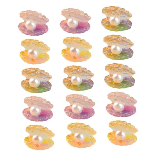minkissy 18Stücke Teiliges Leuchtende Muschelperlen DIY Bastelzubehör für Kreative Dekorationen Aquarium Garten und Puppenhaus Farbenfrohe Miniaturfiguren für Romantische von minkissy