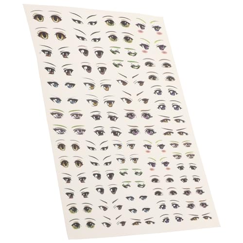 minkissy 1Blatt Cartoon Augenaufkleber Selbstklebende DIY Augen für Bastelarbeiten Bogen Langlebige Augenabziehbilder für Puppen und Figuren Kreatives Bastelzubehör von minkissy