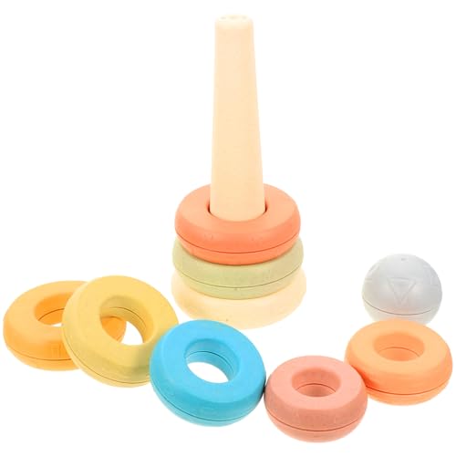 minkissy 1Satz Bunte Stapelbare Ringspielzeuge aus Silikon für Kleinkinder Lernspielzeug Motorik und Frühkindlicher Entwicklung Sicher und Langlebig von minkissy
