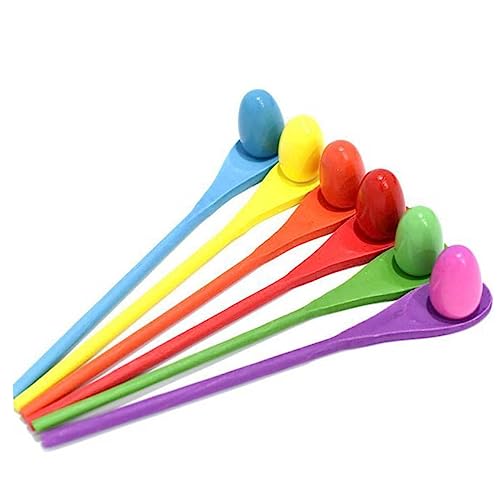 minkissy 1Satz Ei Staffelspiel mit Löffel und Ball Outdoor Trainingsspielzeug für Sensorische Integration für Familienfeiern und Schulaktivitäten Zufällige Farbe von minkissy