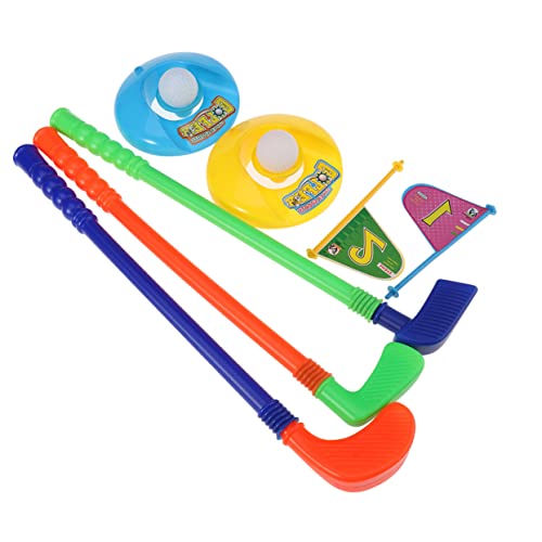 minkissy Golfset für Kinder Lernspielzeug aus Kunststoff Tragbares Golfspielzeug für Drinnen und Draußen für Kleinkinder und Jugendliche Golfübungsausrüstung mit Zubehör von minkissy