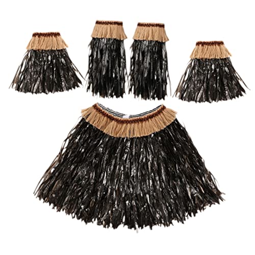 minkissy 1Satz Hawaiianisches Kostüm Set für Erwachsene Teiliges Rock Set mit Rock Beinband und Armband für Strandpartys Luau und Halloween Dress Up Events von minkissy