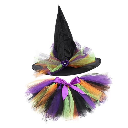 minkissy 1Satz Hexenkostüm Für Bequemes Tragbares Halloween Outfit Mit Schleifen Hut Für Karneval Cosplay Events Partys von minkissy
