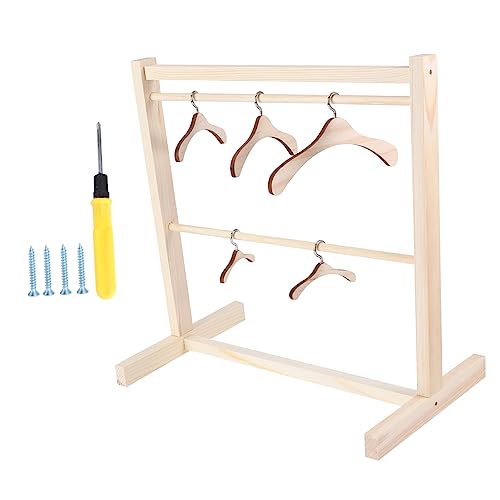 minkissy 1Satz Holzpuppen Kleiderbügel Set Teilig aus Natürlichem Holz für Puppenbekleidung Puppenzubehör für Organisiert Puppenraum Perfektes von minkissy