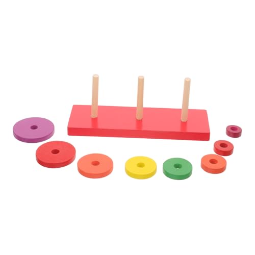 minkissy 1Satz Holzpuzzle Stapelturm Buntes Entwicklungsspielzeug für Hand Auge Koordination und Kreativität Sicheres Montessori aus Hochwertigem Holz von minkissy