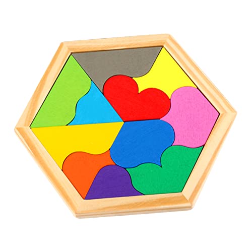 minkissy 1Satz Holzpuzzle Teiliges Herzpuzzle für Geometrisches Denkspielzeug Kreativität und Beobachtung Sicheres Wasserbasiertes Holzspielzeug für Frühkindliches von minkissy