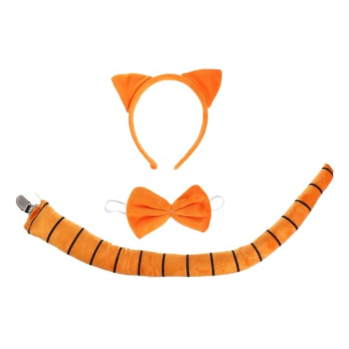 minkissy 1Satz Katzenkostüm Set Für Bezauberndes Haarband Mit Katzenohren Für Halloween Partys Cosplay Verstellbar Sicher Für Kreatives Rollenspiel von minkissy