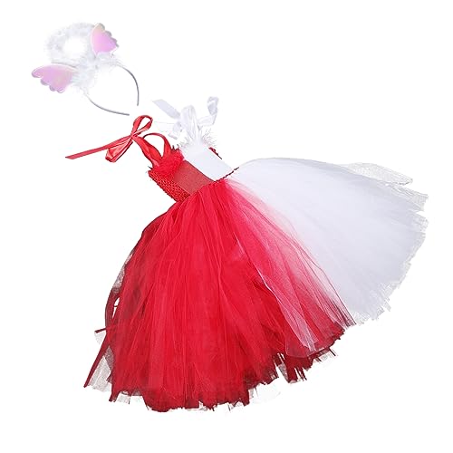 minkissy 1Satz Kostümkleid Für Prinzessinnen Halloween Mit Haarreifen Mehrlagiges Tüll Design Für Karneval Verkleidung Atmungsaktiv Hautfreundlich von minkissy