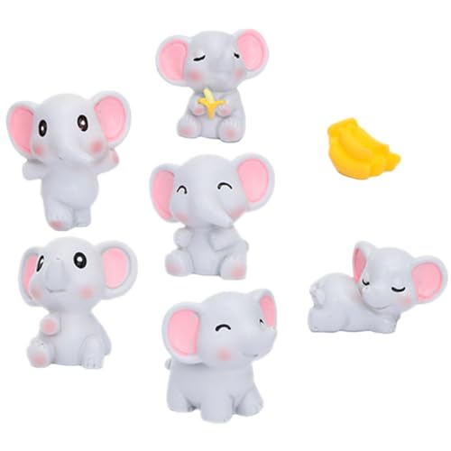 minkissy 1Satz Mini Elefant Figuren aus Kunstharz Teiliges Dekorationsset für Garten Schlafzimmer Büro Elefantenstatuen für Stilvolle Inneneinrichtung und von minkissy