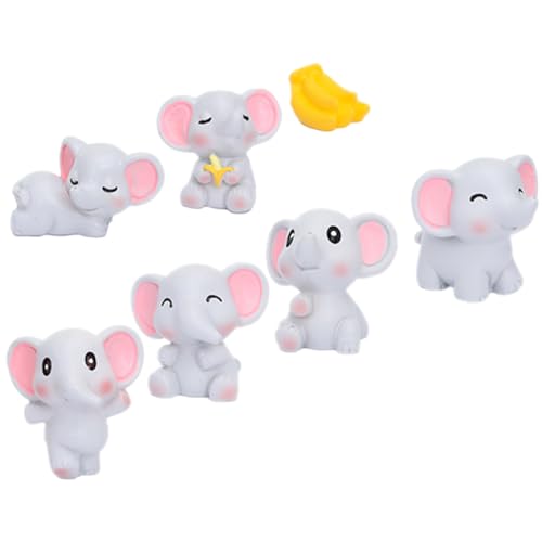 minkissy 1Satz Mini Elefant Figuren aus Resin Teiliges für Garten und Wohnraumdekoration Exquisit Gestaltete Elefantenverzierung für Tisch und DIY Mikrolandschaften von minkissy