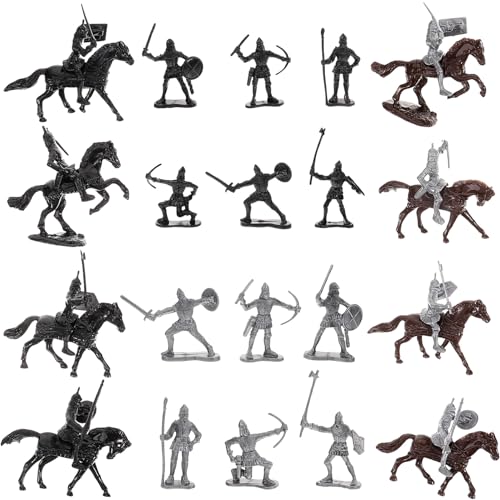 minkissy 1Satz Miniatur Soldatenfiguren Set Teiliges Mittelalterliches mit Rittern und Wetterfestes Kunststoffmaterial für Innen und Außendekoration für Rollenspiele von minkissy