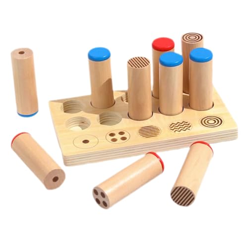 minkissy 1Satz Montessori Geräuschzylinder Spielzeugset aus Holz Sensorisches Lernspielzeug für Fördert Logisches und Fähigkeiten Geschenkidee für Geburtstage von minkissy