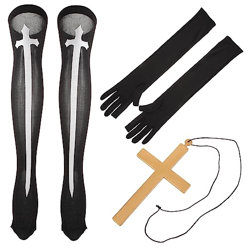 minkissy 1Satz Nonnen Kostüm Zubehör Lange Oberschenkel Für Halloween Cosplay Einzigartiges Design Für Karneval Mottoparty Auffällig von minkissy