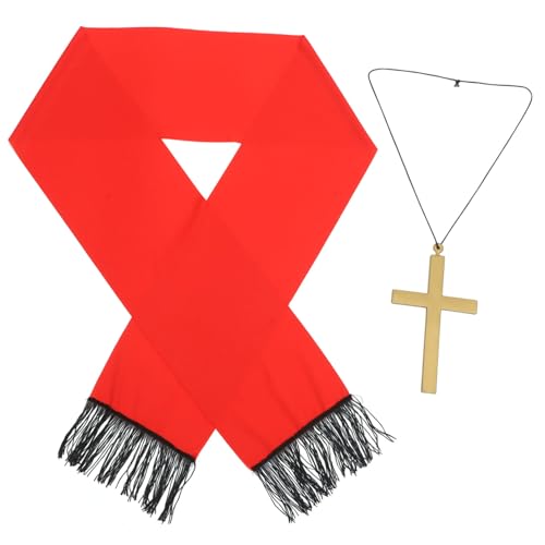 minkissy 1Satz Priester Kostümset Für Halloween Stola Anhänger Einzigartiges Priesterzubehör Für Cosplay Partys Langlebige Materialien Für Festliche Anlässe von minkissy
