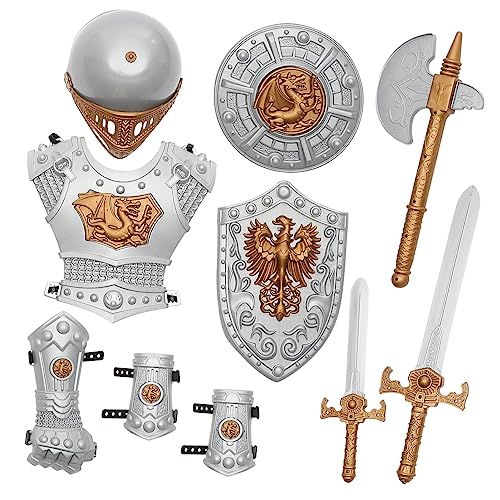 minkissy 1Satz Ritter Kostüm für Teiliges Cosplay Outfit mit Rüstungs Zubehör für Halloween Karneval Mottopartys für Rollenspiele Bühnenauftritte von minkissy