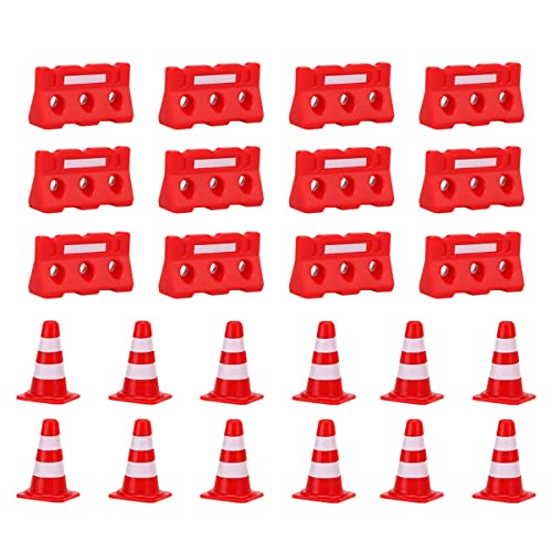 minkissy 1Satz Simulation Modelle Teiliges mit Roten Verkehrszeichen und Kegeln für Kreatives Rollenspiel im Freien für Kindergarten und Spielplatz von minkissy