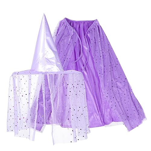 minkissy 1Satz Sternen Cape Set für Hut Karnevalskostüm für Cosplay Halloween Feiern Festlichkeiten Hochwertigem Buntem Material Einfach von minkissy