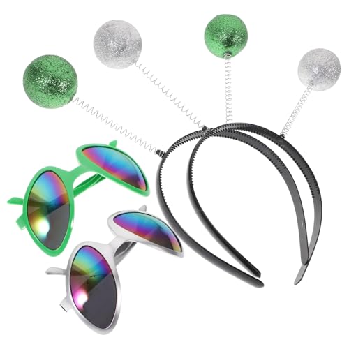 minkissy 1Satz Stirnbänder und Sonnenbrillen Teiliges Cosplay Zubehör für Partys Festivals Halloween und Mehr Lustige Brille und Haarreifen Grün und Silber minkissy 1Satz Stirnbänder und Sonnenbrillen Teiliges Cosplay Zubehör für Partys Festivals Halloween und Mehr Lustige Brille und Haarreifen Grün und Silber von minkissy