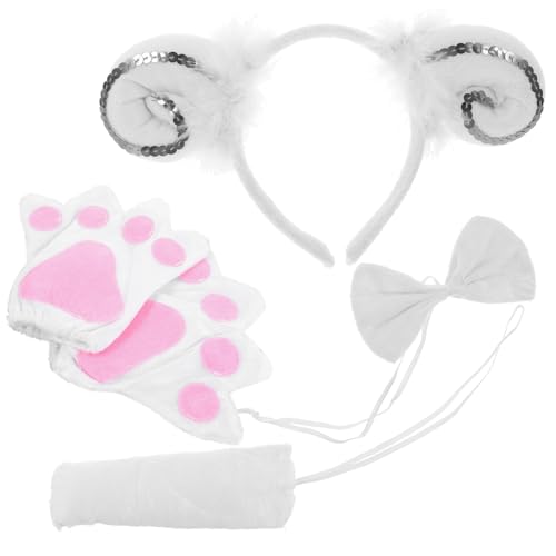 minkissy 1Satz Tierkostüm Set Mit Schafshorn Stirnband Handschuhen Für Kreatives Cosplay Zubehör Für Halloween Kostümpartys Rollenspiele Teiliges Set von minkissy