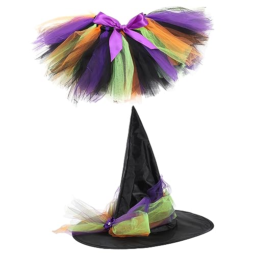 minkissy 1Satz Wiederverwendbares Hexenkleid Für Zartes Halloween Kostüm Mit Hut Dekorative Festtagskleidung Für Halloween Partys Cosplay von minkissy