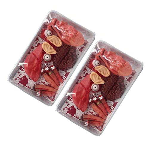 minkissy 2 Boxen Halloween Deko Teilig Realistische Gruselige Menschenorgane für Party Horror Requisiten Blutig Schaurige Halloween Dekoration und Prank Zubehör von minkissy