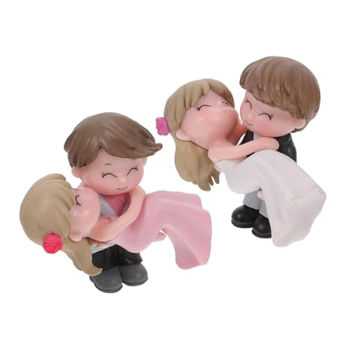 minkissy 2 Paare Diy Paar Figuren Tortenaufleger Kuchendeko Geburtstagstisch Dekoration und Blau Rosa Umweltfreundlich Stabil Kreative Geschenkidee von minkissy