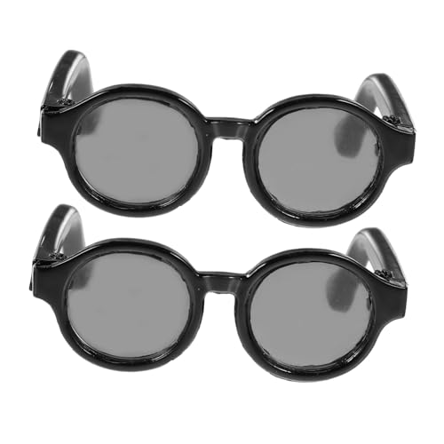 minkissy 2 Paare Kleine Kunststoffbrille für Puppen Stilvolle Sonnenbrille für Puppen Puppenbrillen Deko Accessoires für Puppenliebhaber von minkissy