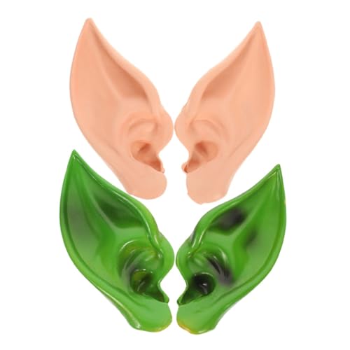 minkissy 2 Paare Leichte Cosplay Elfenohren in Hautfarbe und Grün Bequeme Verkleidung für Halloween Karneval Maskenball Fasching und Kostümpartys minkissy 2 Paare Leichte Cosplay Elfenohren in Hautfarbe und Grün Bequeme Verkleidung für Halloween Karneval Maskenball Fasching und Kostümpartys von minkissy