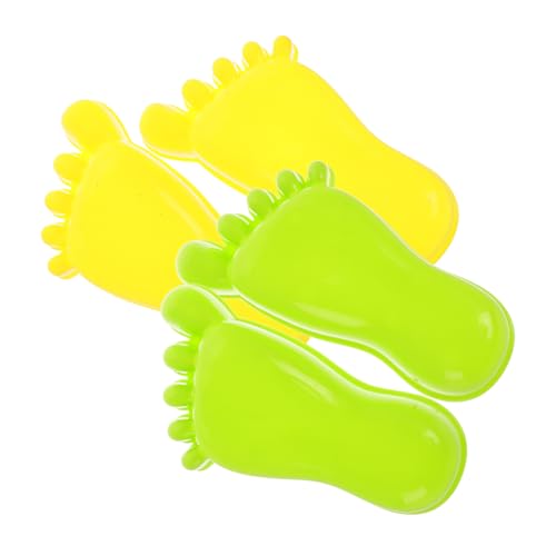 minkissy 2 Paare Sandspielzeug Fußabdruck Sandformen Kunststoff Sandkasten Kreative Strandspielzeug Sets für Outdoor Spielspaß mit Gelb und Grün Fußabdrücken von minkissy