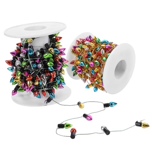 minkissy 2 Rollen Simulation Lichterkette Künstliche Weihnachtsbeleuchtung Flexible Miniatur Lichterkette für Puppenhaus Deko Batteriebetrieben für Zimmer Party Outdoor und DIY von minkissy