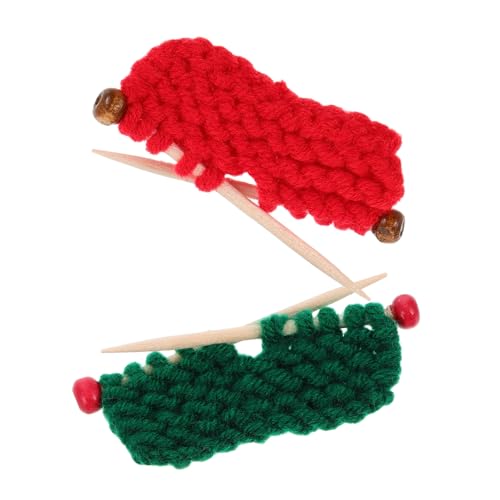 minkissy 2 STK. Miniatur Strickmützen aus Weicher Dicker Wolle Handgefertigt Feingliedrig für Bastelarbeiten Puppenhäuser und Dekorative Modelle für Heim Bürodekoration von minkissy