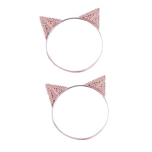 minkissy 2 STÜCK Teiliges Haarband Katzenohren Rosa Niedliches Stirnband für Mädchen Weiches Haarschmuck für Fotoshooting und Partys Modisches Haarschmuck Zubehör von minkissy