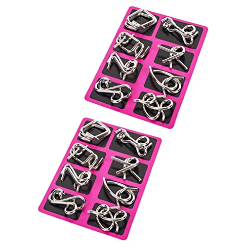minkissy 2 Satz Gehirn Teaser Metall Draht Puzzle für Kinder und Erwachsene Entsperren Interlock Spielzeug Iq Puzzles für Unterwegs für Junge Mädchen und Jungen von minkissy